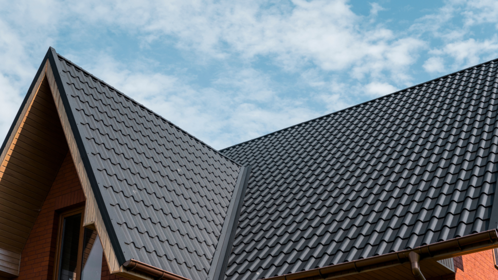 a metal roof on the exterior of a home